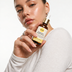 Lumo Hyaluronic Facial Serum — daily care imagery; Lumo packaging mockup
