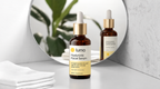 Lumo Hyaluronic Facial Serum — product gallery; Lumo packaging mockup