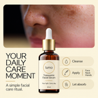Lumo Tranexamic Serum · Original Edition — daily care editorial mockup