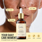 Lumo Tranexamic Serum · Original Edition — daily care editorial mockup