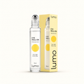 Lumo Eye Roll-On bottle and carton — packaging design mockup
