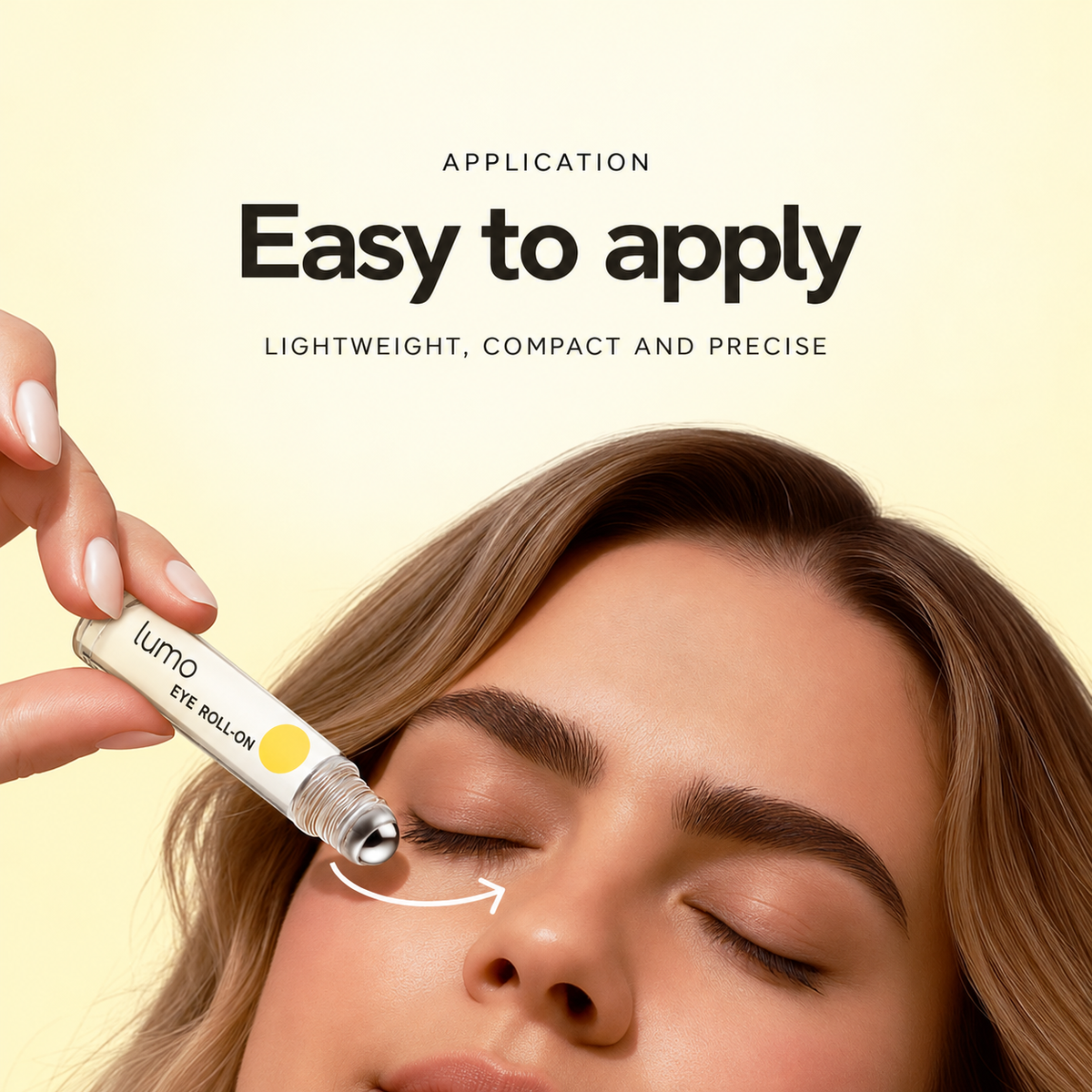 Lumo Eye Roll-On application illustration — English creative adaptation