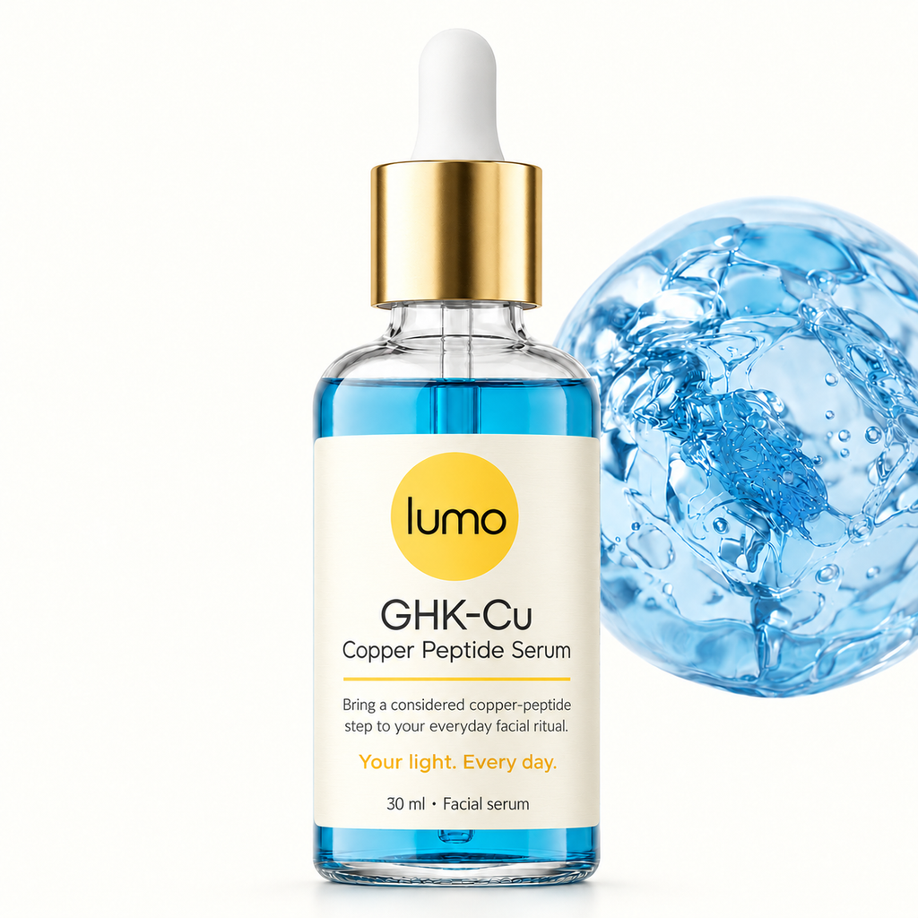 Lumo GHK-Cu Copper Peptide Serum — Lumo packaging mockup