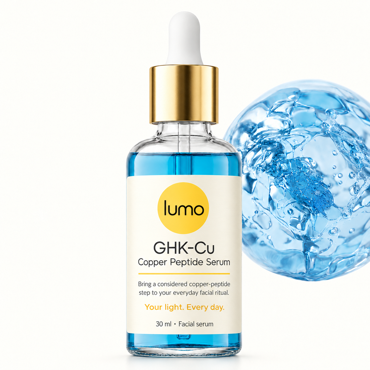 Lumo GHK-Cu Copper Peptide Serum — Lumo packaging mockup